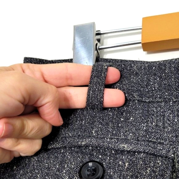 Le Grenier A-Line Knee Skirt Heathered Gray Herringbone Lined Stretch Womens 11 - Picture 4 of 12